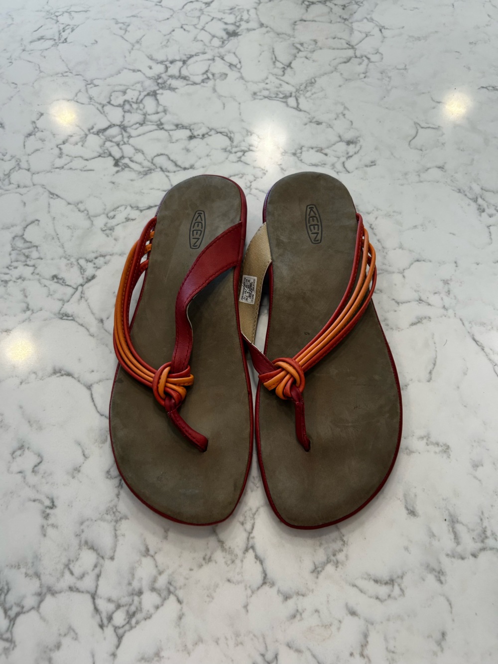 Keen Red Orange Strappy‎ Thong Flip Flop Sandals Shoes Size 8